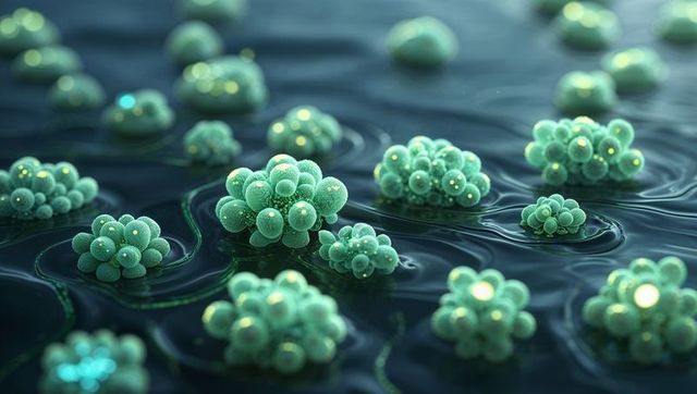 Glowing Molecular Clusters on Dark Fluid Surface