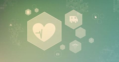 Heart health digital interface on green background