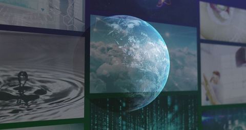 Digital Interface and Data Processing Overlaying Globe