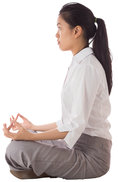 Transparent Background Asian Businesswoman in Lotus Pose - Download Free Stock Videos Pikwizard.com