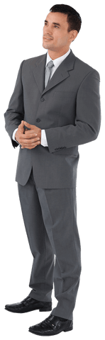 transparent businessman gazing upward with curious expression - Download Free Stock Videos Pikwizard.com