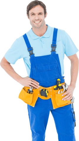 Confident Carpenter Standing with Hands on Hip in Transparent Background - Download Free Stock Videos Pikwizard.com