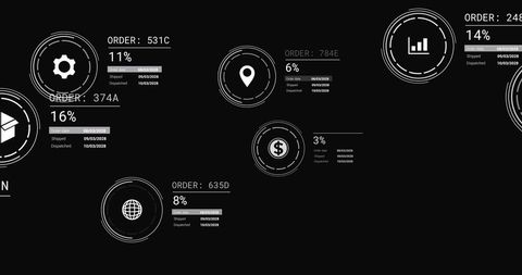 Digital Data Processing Interface on Black Background - Download Free Stock Images Pikwizard.com