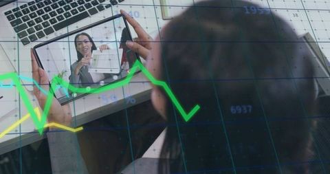 Professional Woman Engaged in Remote Business Communication