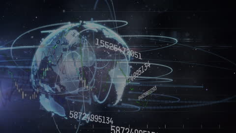Digital Globe with Data Network and Processing Concept