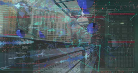 Innovative Technology Concept Data Over Cityscape