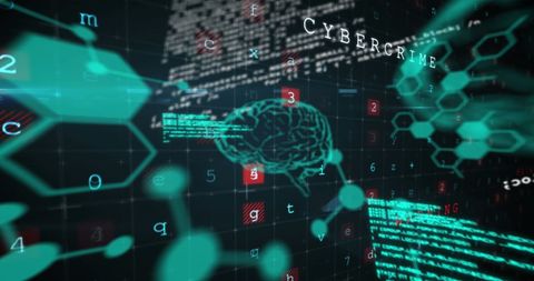 Abstract Cybercrime Digital Visualization with Brain and Data - Download Free Stock Images Pikwizard.com