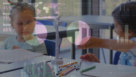 Diverse Children Engaging in Learning with Digital Data Overlay