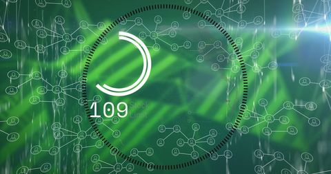 Digital Interface with Networking Media Processed Data in Green Abstract - Download Free Stock Images Pikwizard.com
