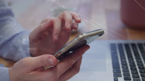 Businessman Connecting Through Smartphone Technology Network