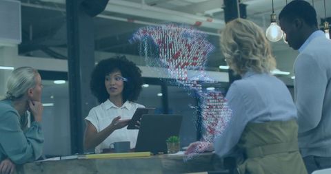 Diverse Team Brainstorming with Holographic Globe Technology