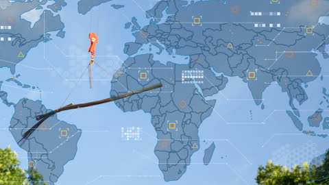 Innovative Data Technology Concept on Global Map