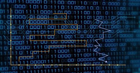 Binary Code and Flowchart Overlay on Digital Interface - Download Free Stock Images Pikwizard.com