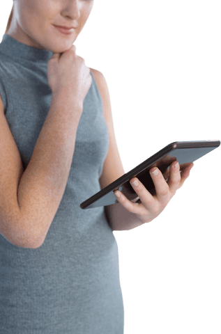 Transparent Young Businesswoman Using Digital Tablet - Download Free Stock Videos Pikwizard.com