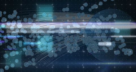 Abstract global digital interface with binary code background