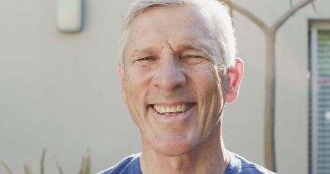 Content Senior Man Enjoying Sunlit Outdoor Setting - Download Free Stock Images Pikwizard.com