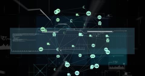 Futuristic Digital Network with Icons and Programming Syntax - Download Free Stock Images Pikwizard.com