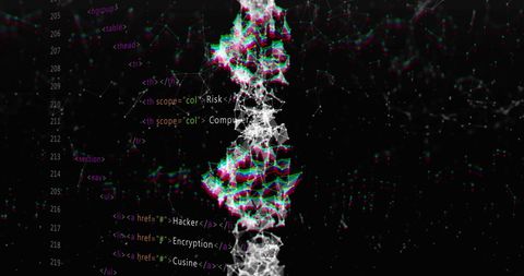 Digital DNA Strand Merging with Code Elements and Digital Data - Download Free Stock Images Pikwizard.com
