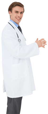Smiling Young Male Doctor in Lab Coat Transparent Background - Download Free Stock Videos Pikwizard.com