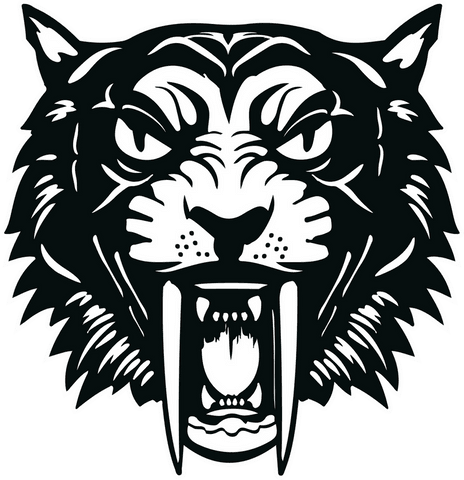 monochrome saber-toothed cat snarling on transparent background - Download Free Stock Videos Pikwizard.com