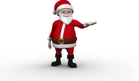 Smiling Father Christmas in Traditional Red Outfit on Transparent Background