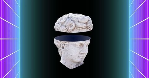 Futuristic Digital Art with Classical Sculpture Twist