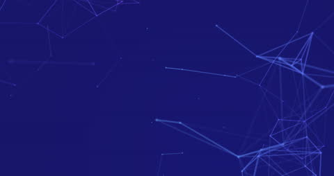 Abstract Digital Network Connections on Deep Blue Background