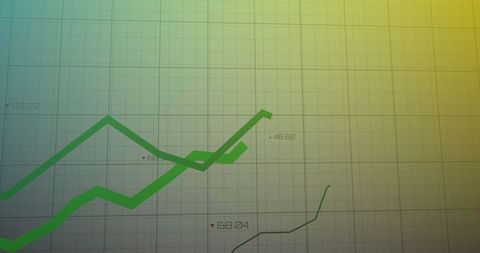 Green Line Graph Rising on Gradient Background Shows Financial Growth