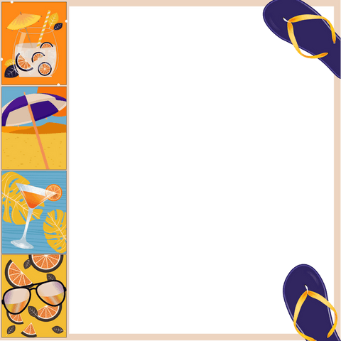 Transparent Tropical Summer Template with Copy Space for Vibrant Designs