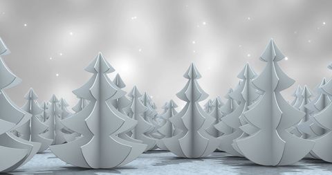 Elegant White Fir Trees in Winter Wonderland Setting