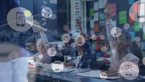 Digital Integration in Modern Classrooms Concept Overlay