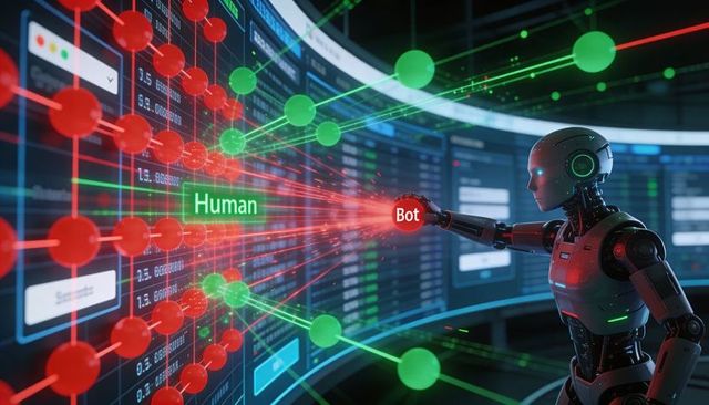 Humanoid Robot Reaching Toward Bot Node in Holographic Network Opposing Human Node