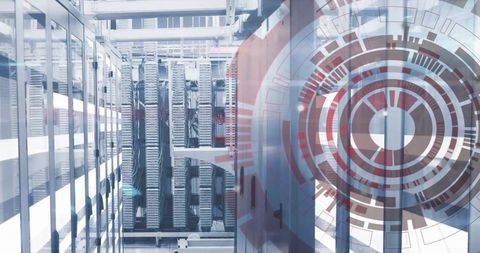 Digital Interface Over Futuristic Data Servers for Global Connectivity - Download Free Stock Images Pikwizard.com