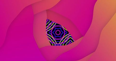 Vibrant Abstract Geometric Shapes with Kaleidoscopic Patterns