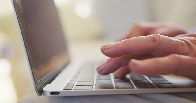 Senior Individual Typing on Laptop Keyboard - Download Free Stock Images Pikwizard.com