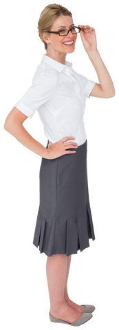 Caucasian Businesswoman in Professional Attire on Transparent Background
