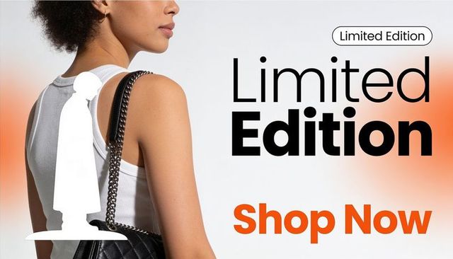 Woman showcasing limited edition quilted leather handbag with chain strap
