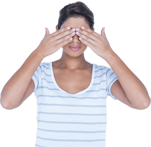 transparent background of woman covering her eyes - Download Free Stock Videos Pikwizard.com