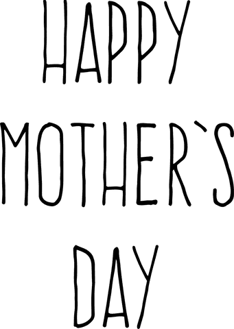 Happy mother's day text on transparent background illustration