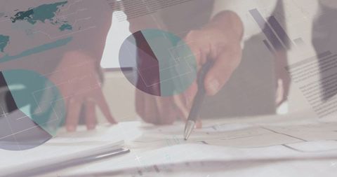 Business Professionals Analyzing Architectural Plans with Digital Overlay - Download Free Stock Images Pikwizard.com