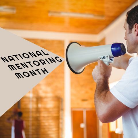 empowering voice through megaphone for national mentoring month - Download Free Stock Templates Pikwizard.com