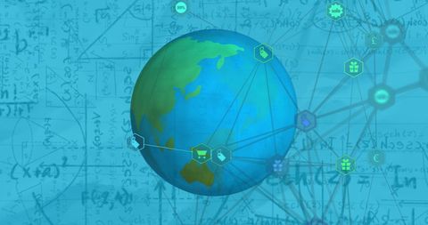Global Connections and Mathematical Innovation in Technology - Download Free Stock Images Pikwizard.com