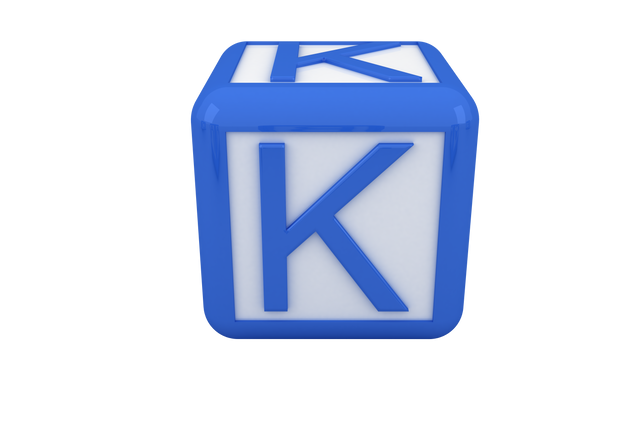 3D Rendered Blue-and-White Cube with Letter K on Transparent Background - Download Free Stock Videos Pikwizard.com