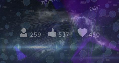 Digital Popularity Metrics Over Cosmic Backdrop - Download Free Stock Images Pikwizard.com