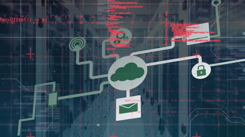 Network Connections Animation over Computer Servers