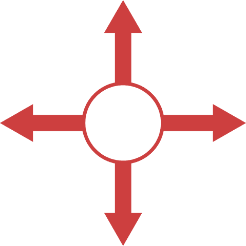 red arrows with central circle on transparent background - Download Free Stock Videos Pikwizard.com