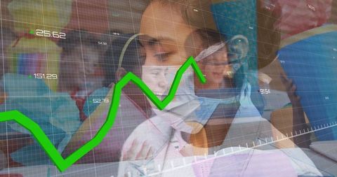 Medical Professionals Analyzing Data Trends with Technology in Healthcare