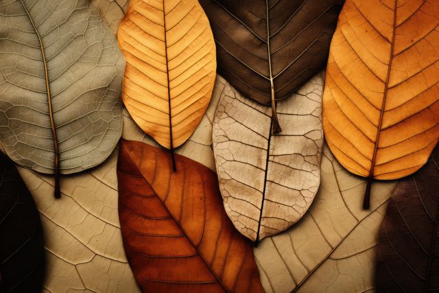 Colorful Autumn Leaves in Various Shades Forming Pattern - Download Free Stock Images Pikwizard.com