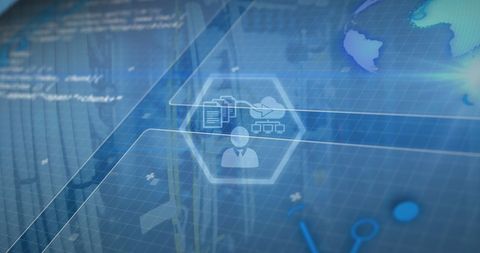 Digital Interface with Data Processing Concepts on Blue Background - Download Free Stock Images Pikwizard.com