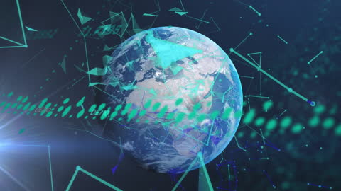 Digital Global Network with Data Visualization and Technology Concept